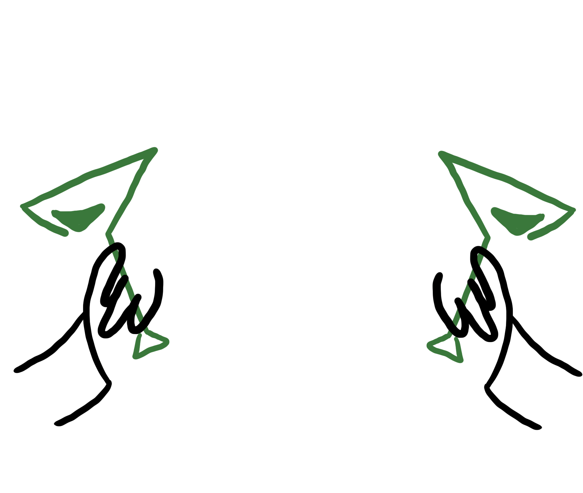 animation of martini glasses with hands cheers-ing
